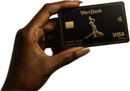 Carte WenBank tenue en main